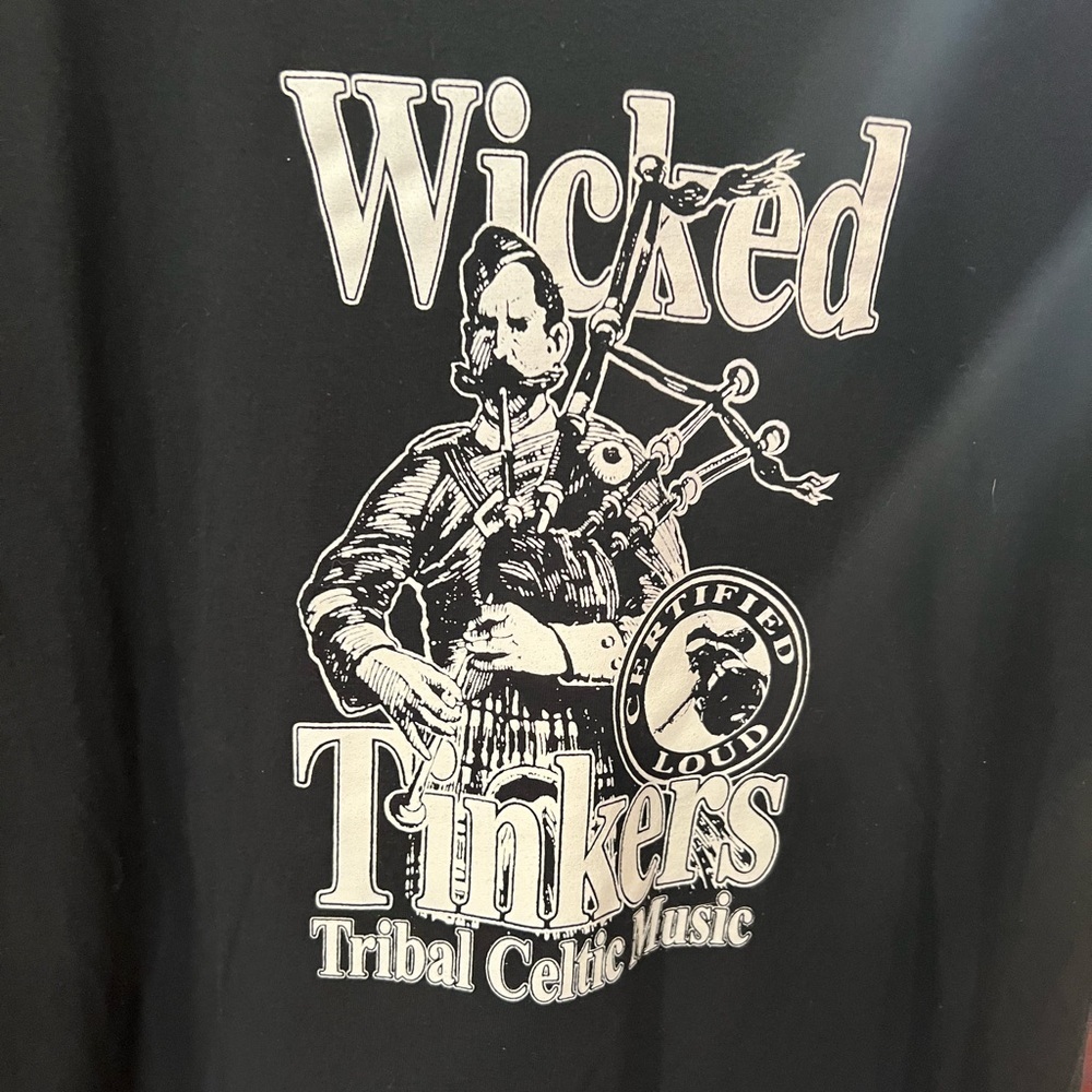 Port and Company Black Bagpiper Graphic Tee